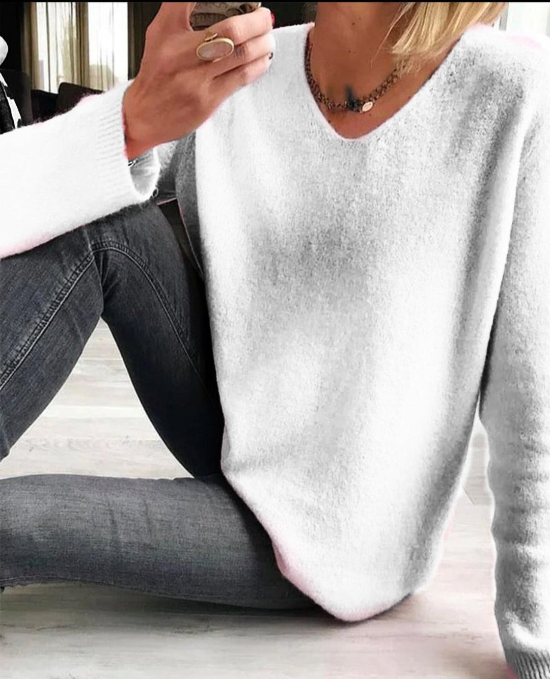 Casual Plain Women's Sweater - Sophie-Pink-S-The Livary