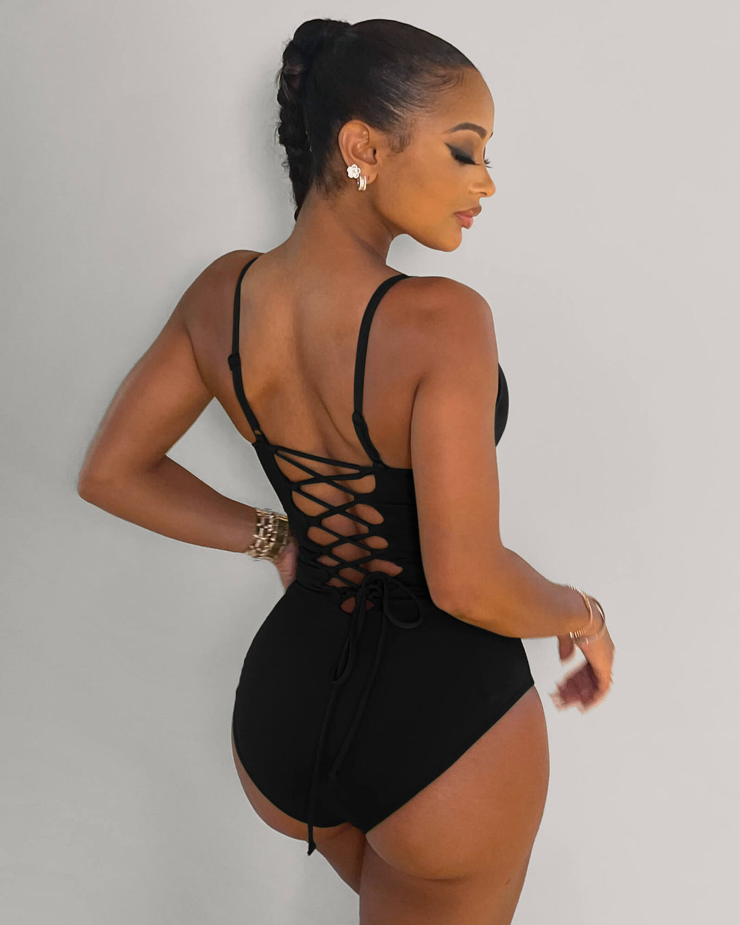 Shaping effect swimsuit – Samira-Black-S-The Livary