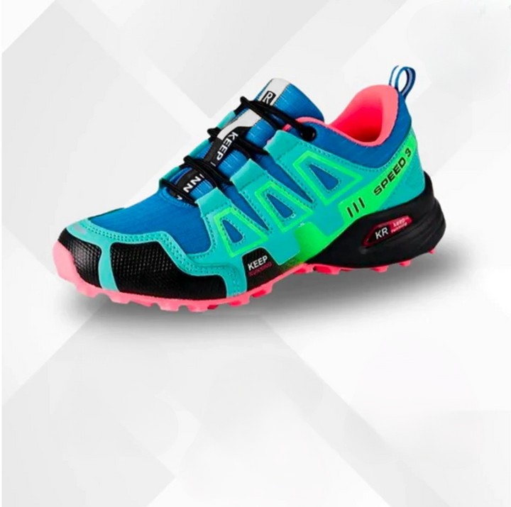 Orthopaedic trekking and hiking shoes - Alpena-Turquoise Blue-2.5-The Livary
