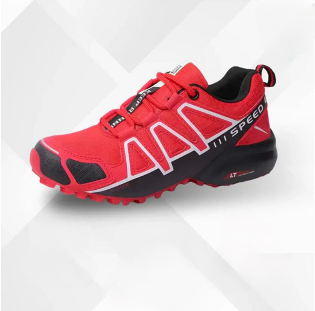 Orthopaedic trekking and hiking shoes - Alpena-Black-Red-2.5-The Livary