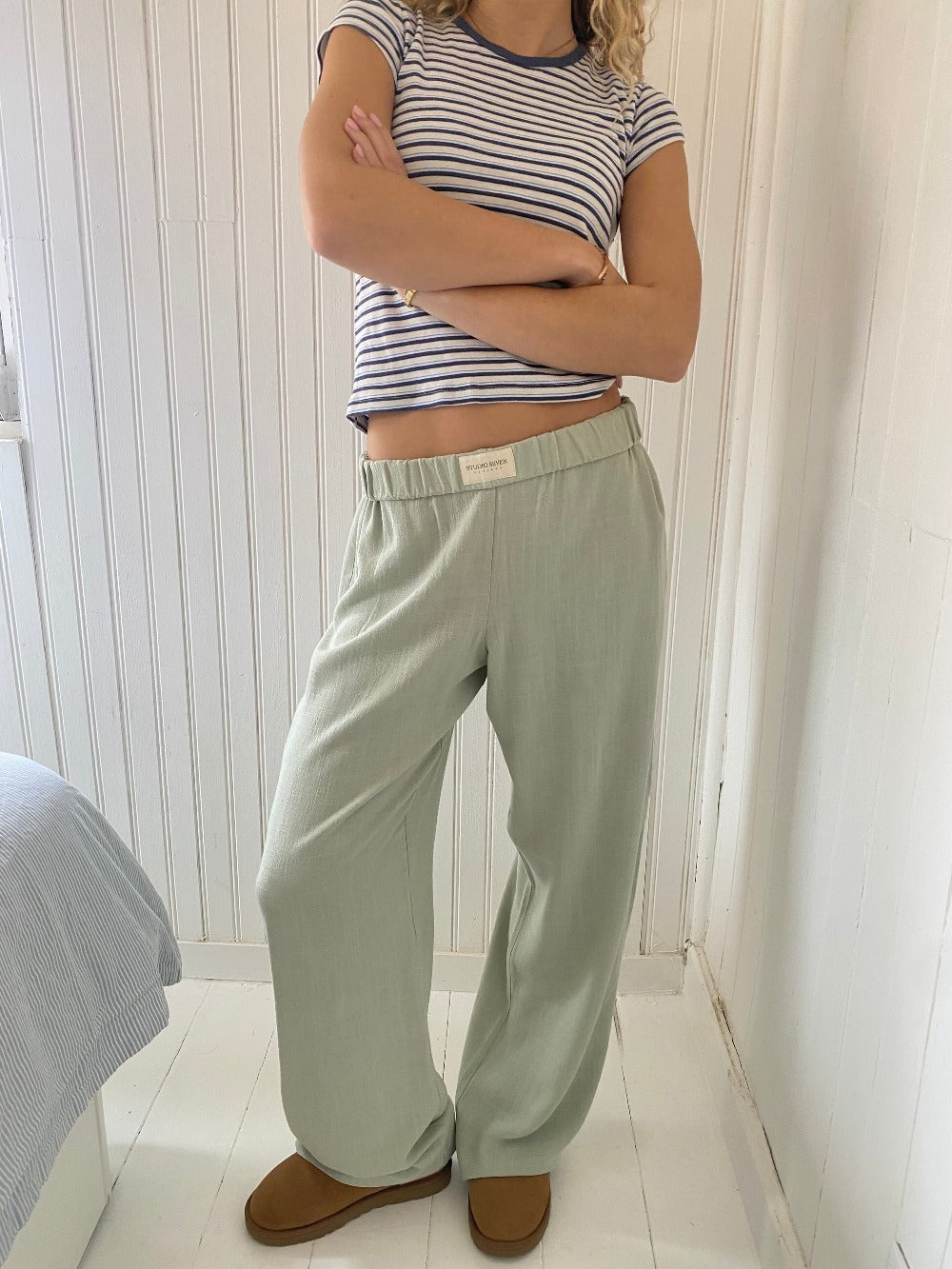 Soft Organic Cotton Lounge Trousers – Sienna-Green-XS-The Livary