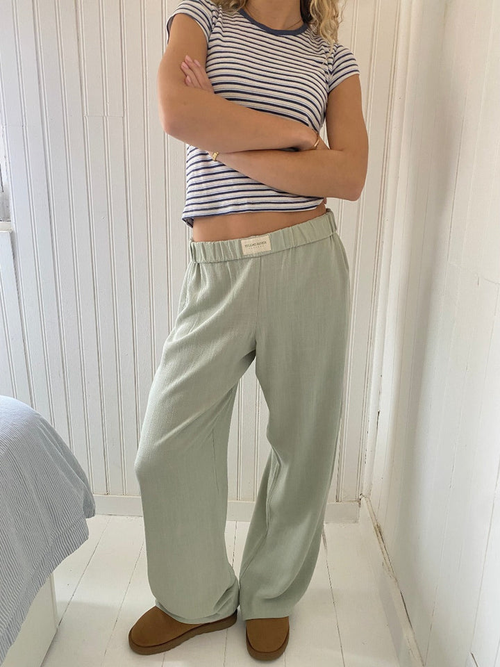 Soft Organic Cotton Lounge Trousers – Sienna-Green-XS-The Livary