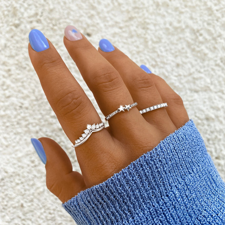 Zirconia Crown Ring - Allegra-5-Gold-The Livary
