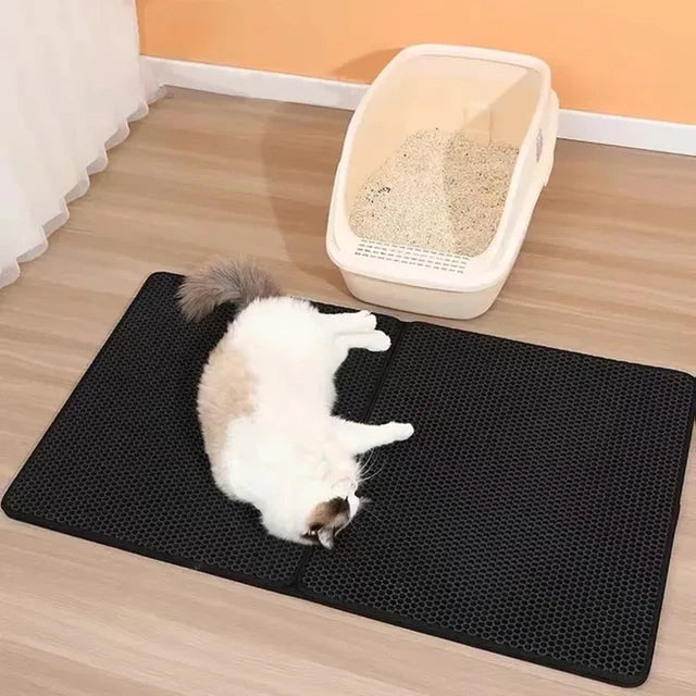 Double-layered Cat Litter Mat (Buy 1 Get 1 Free!) – PawCatch-Black-12×12 in-The Livary