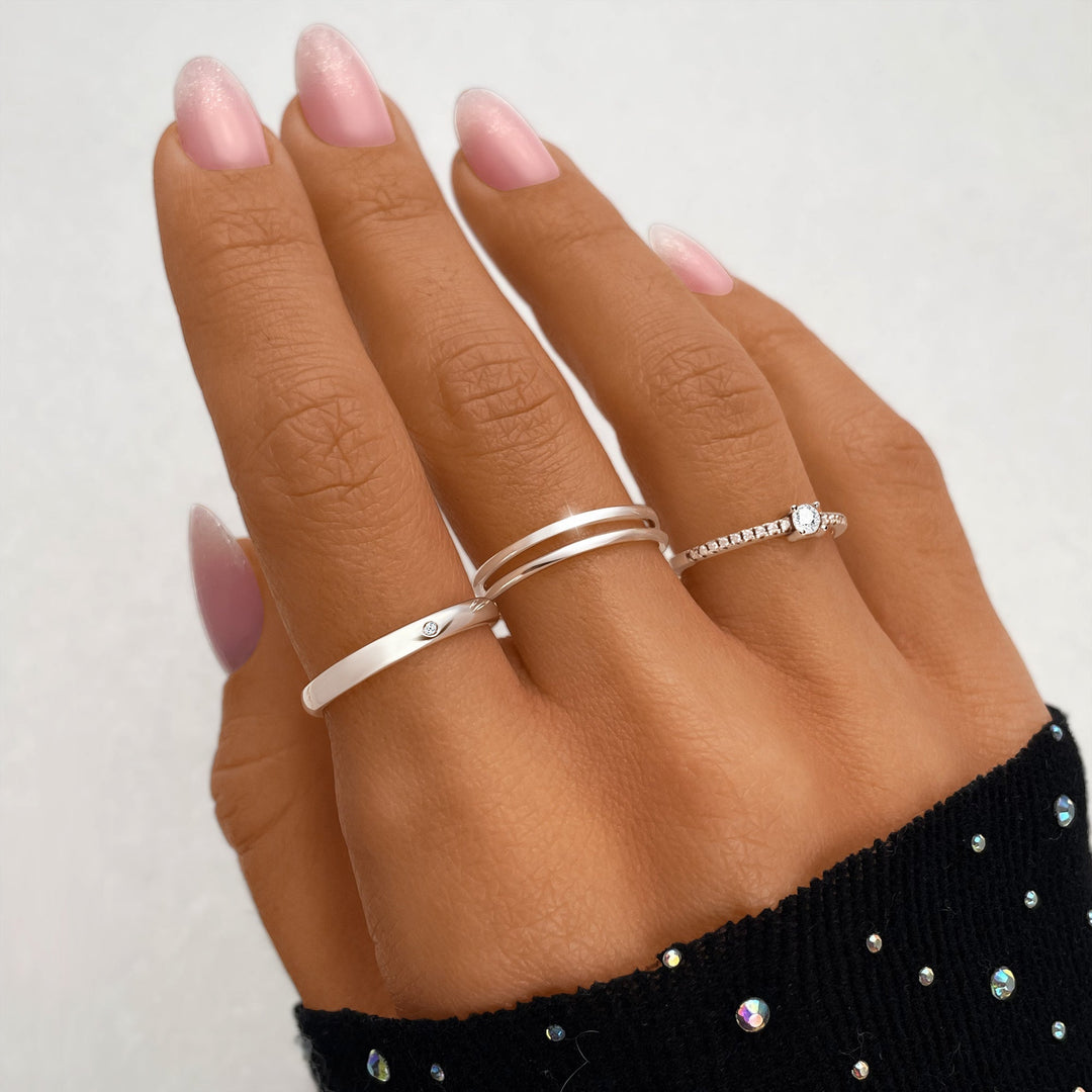 Stylish Ring with Sparkling Zirconia - Sienna-Gold-5-The Livary