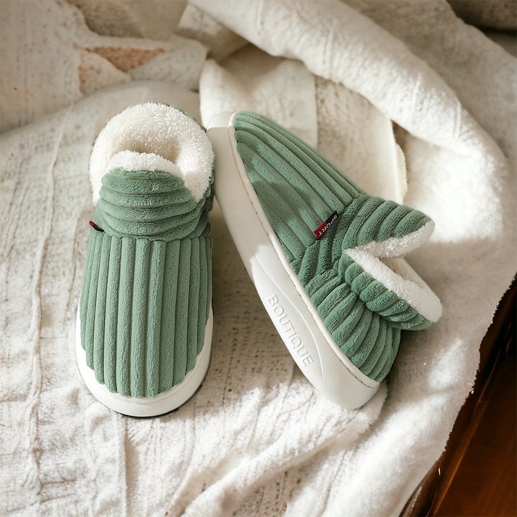 Luxury Winter Slippers - Elise-Green-3.5-4.0-The Livary
