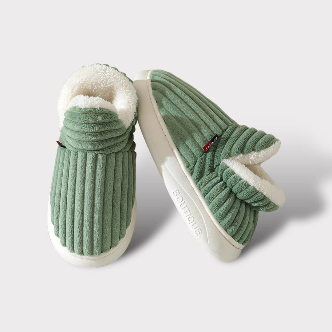 Luxury Winter Slippers - Elise-Green-3.5-4.0-The Livary