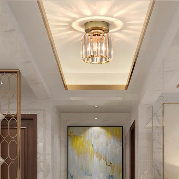 Modern Crystal Ceiling Light - CrystalGlow-Black-Square-The Livary