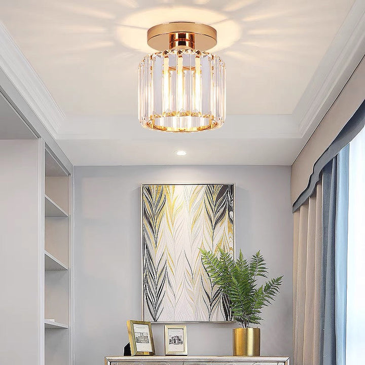 Modern Crystal Ceiling Light - CrystalGlow-Black-Square-The Livary