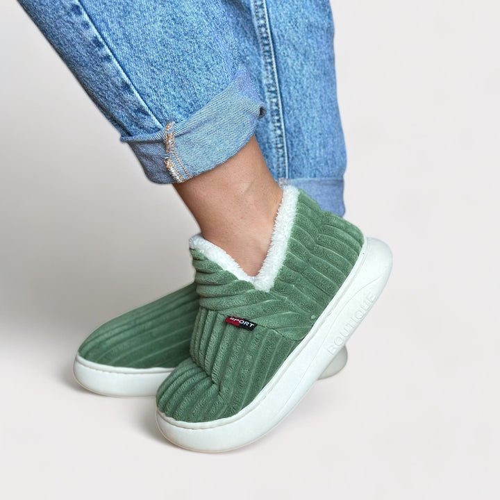Luxury Winter Slippers - Elise-Green-3.5-4.0-The Livary