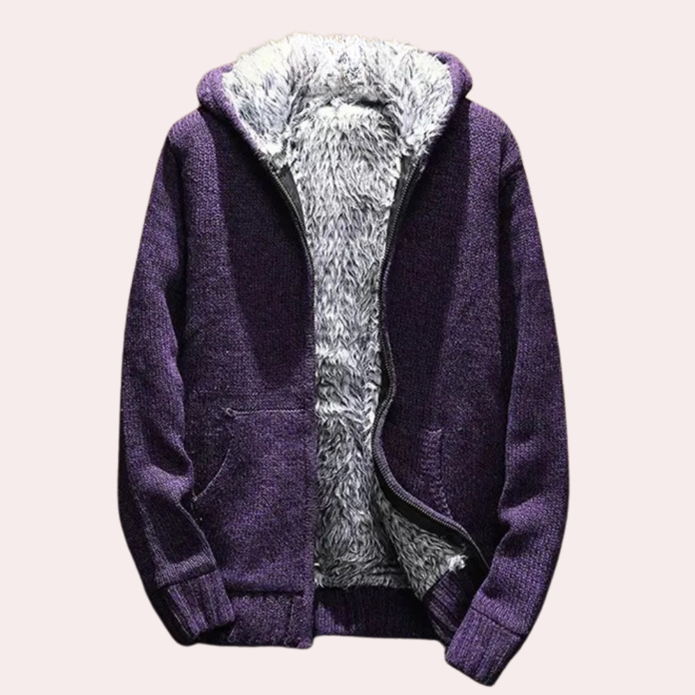 Classic Knitted Hoodie for Men - Milan-Purple-S-The Livary