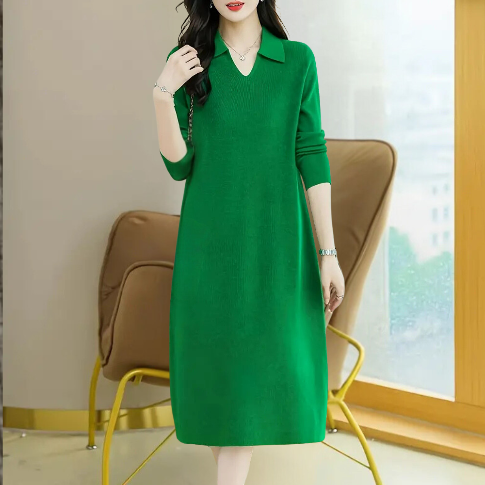 Knit Midi Dress - Mirelle-Green-The Livary