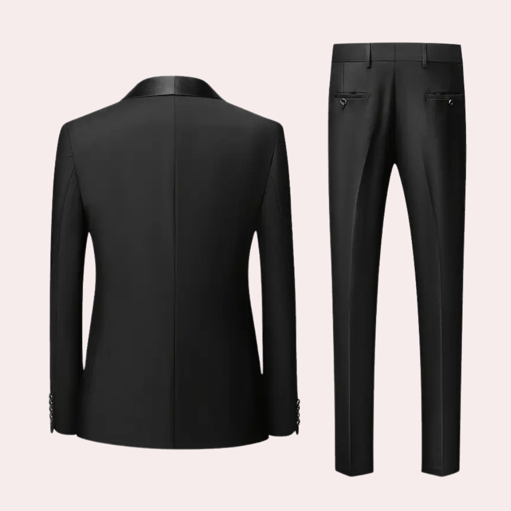 Luxury Three-Piece Suit for Men - Dante-Black-S-The Livary