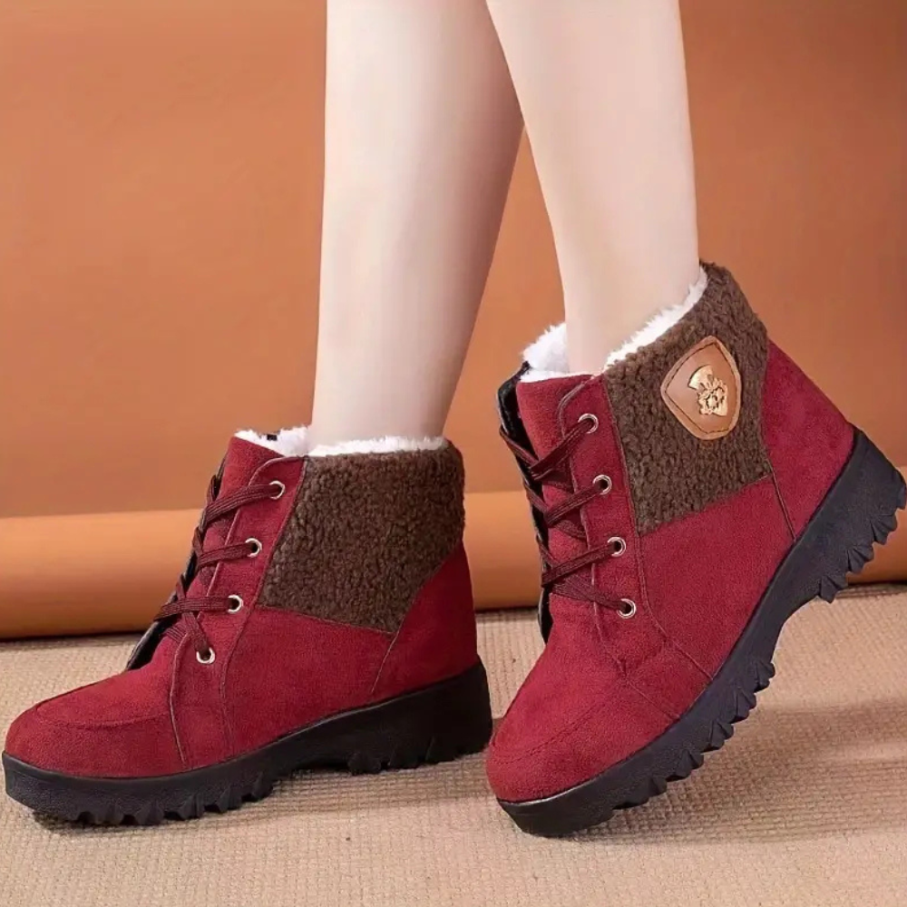 Warm Lined Winter Boots for Women - Sienna-Red-2.5-The Livary