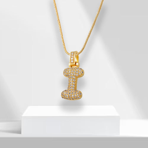 Bubble Letters Necklace with Pendant - LuxeLette-I-The Livary