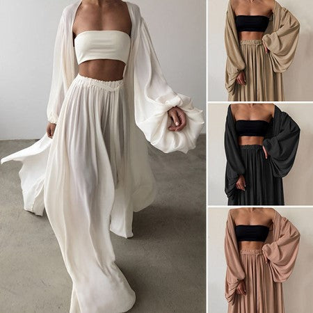3-piece summer set with blazer, trousers & top – Leonie-White-S-The Livary