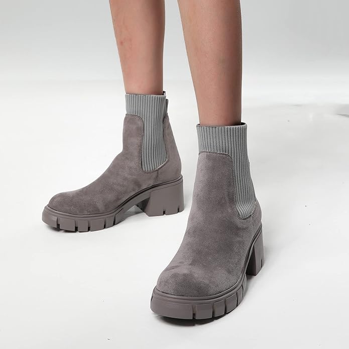 Stylish Suede Winter Shoes for Women - Eloise-Grey-2-The Livary
