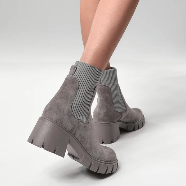 Stylish Suede Winter Shoes for Women - Eloise-Grey-2-The Livary