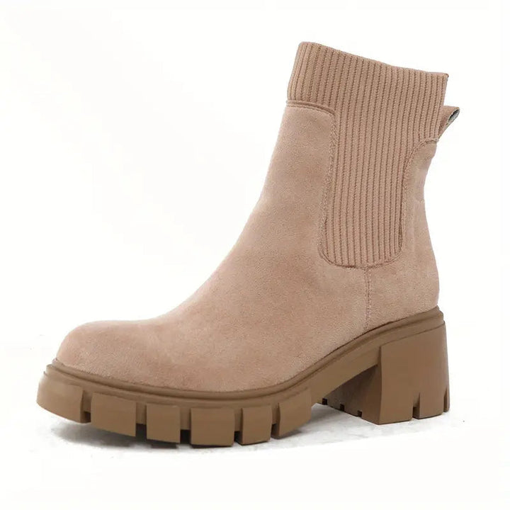Stylish Suede Winter Shoes for Women - Eloise-Beige-2-The Livary