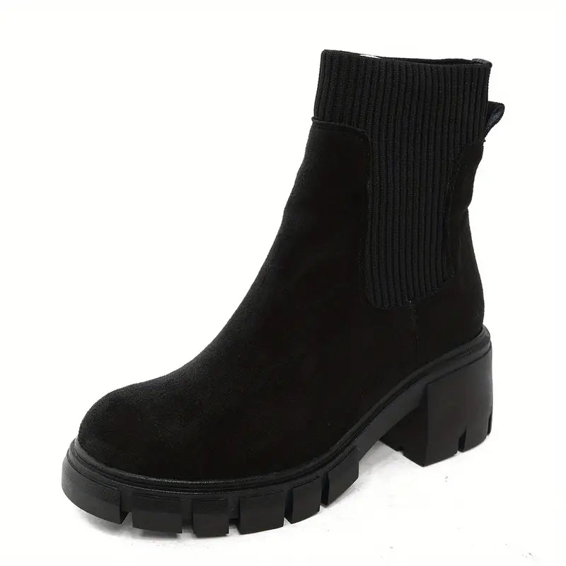 Stylish Suede Winter Shoes for Women - Eloise-Black-2-The Livary
