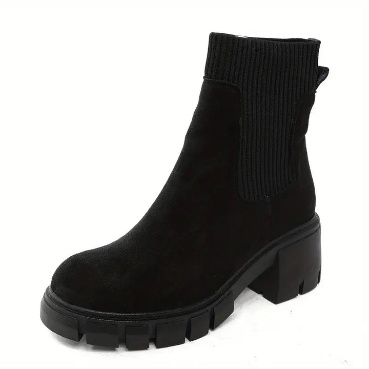 Stylish Suede Winter Shoes for Women - Eloise-Black-2-The Livary