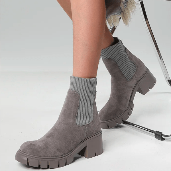 Stylish Suede Winter Shoes for Women - Eloise-Grey-2-The Livary