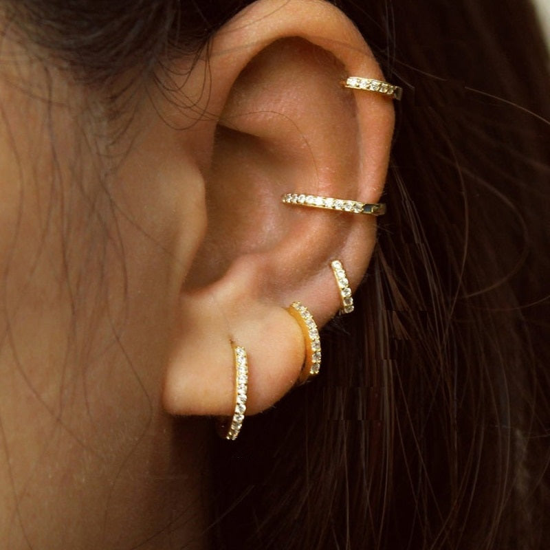 Sparkling Pave Earrings - Lumina-Gold-6mm-The Livary