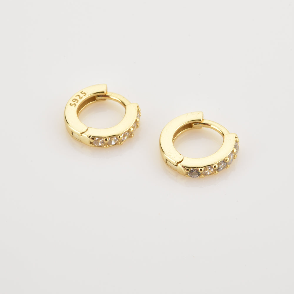 Sparkling Pave Earrings - Lumina-Gold-6mm-The Livary