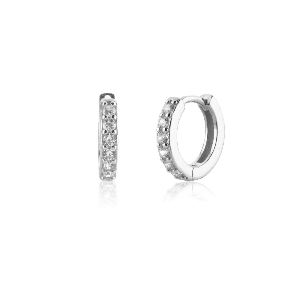 Sparkling Pave Earrings - Lumina-Silver-6mm-The Livary