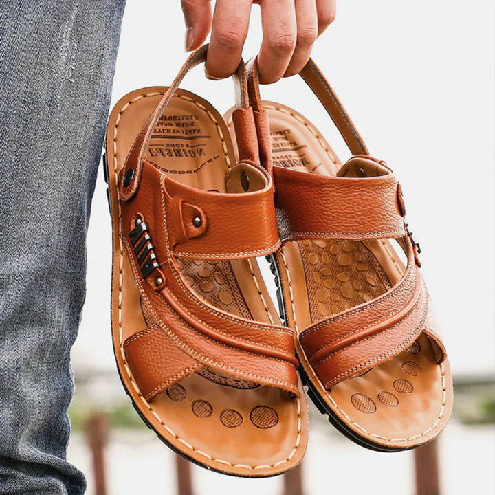 Orthopaedic Comfort Sandals for Men – Comfortable & Adjustable – Henrik-Light brown-5-The Livary