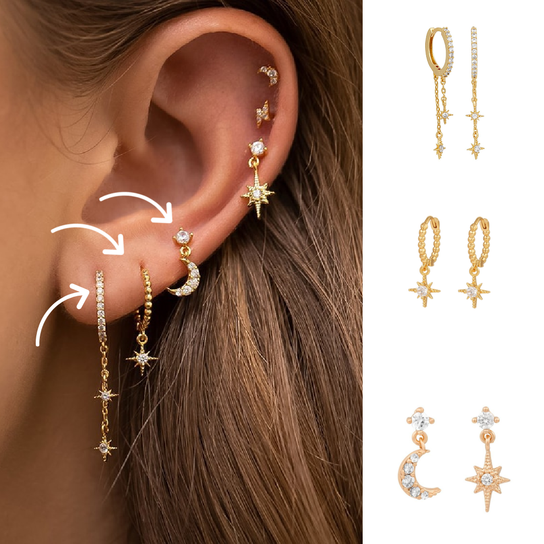 Enchanting Star Light Earrings - Astrid-3 Pair Earrings Set-The Livary