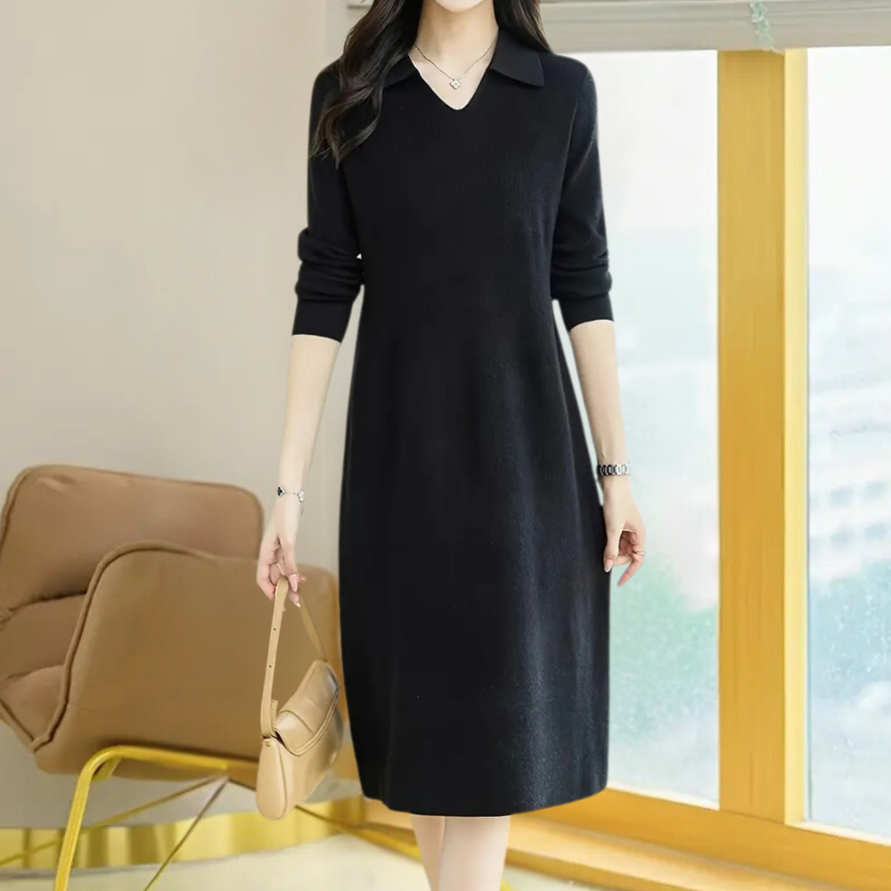 Knit Midi Dress - Mirelle-Black-The Livary
