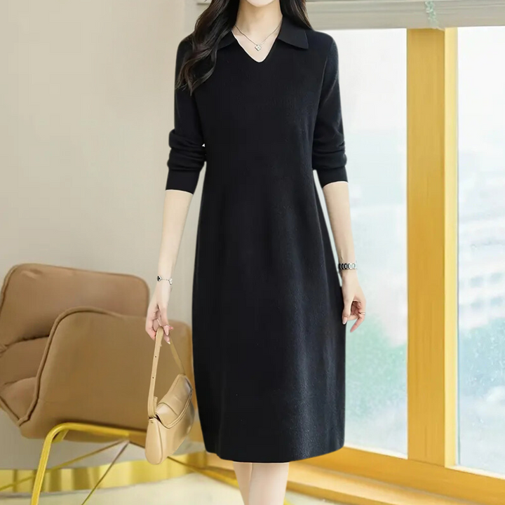 Knit Midi Dress - Mirelle-Black-The Livary