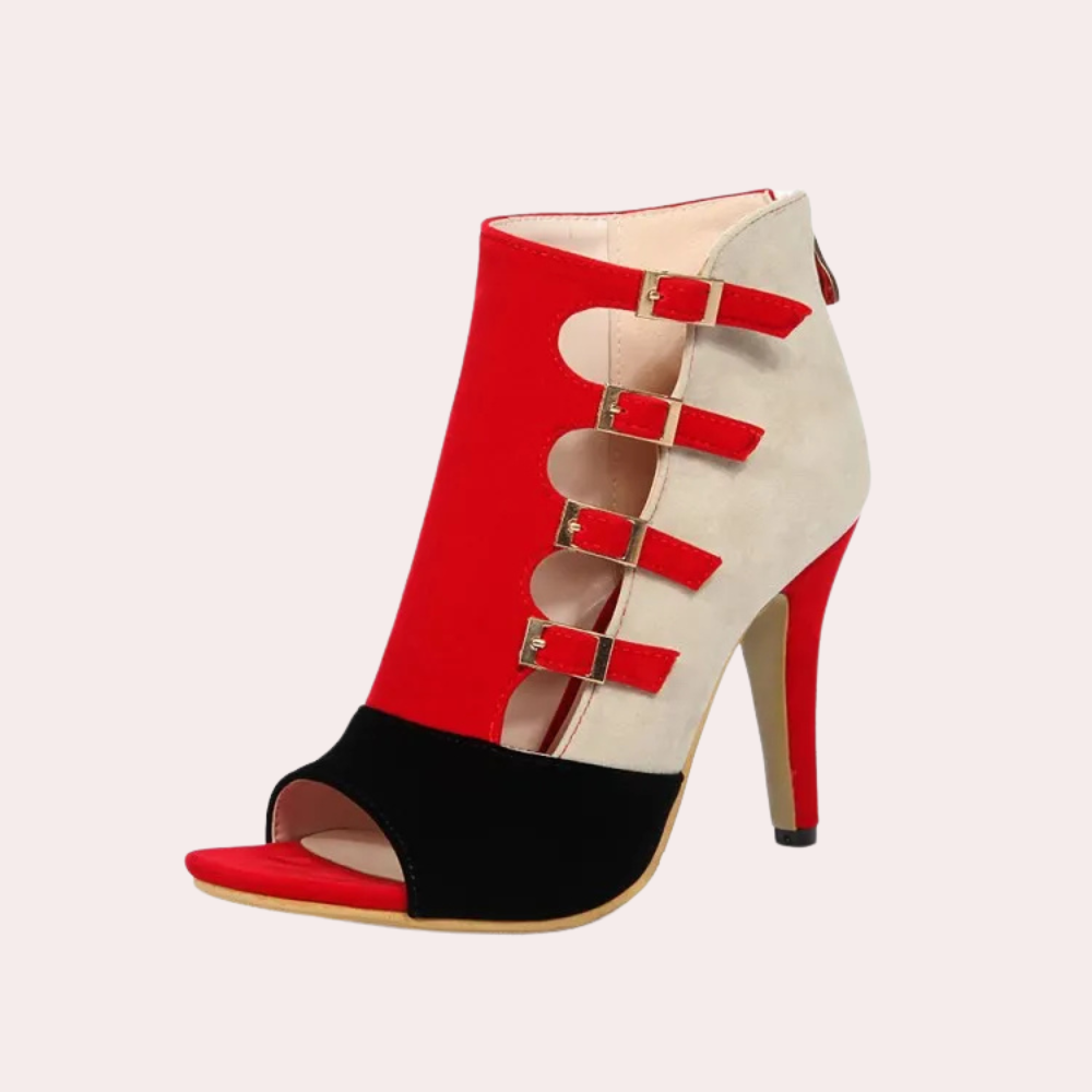 Trendy High Heeled Sandals for Women - Selene-Red-2.5-The Livary