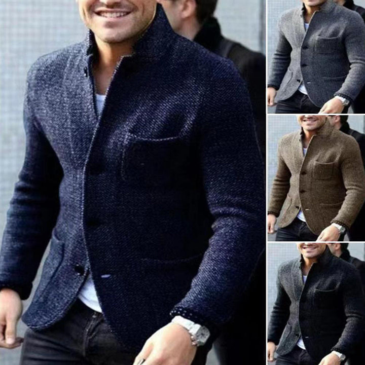Knitted Men's Cardigan with Buttons - Sven-Black-S-The Livary