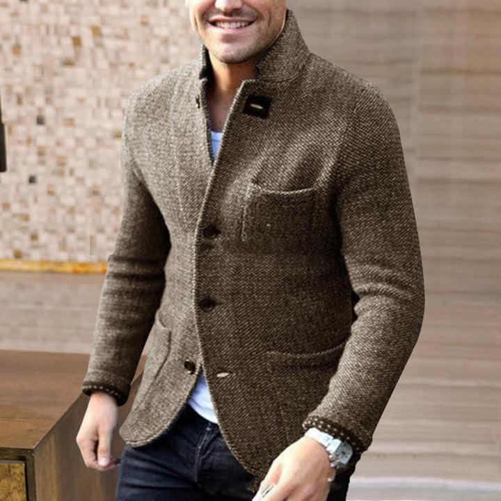 Knitted Men's Cardigan with Buttons - Sven-Black-S-The Livary