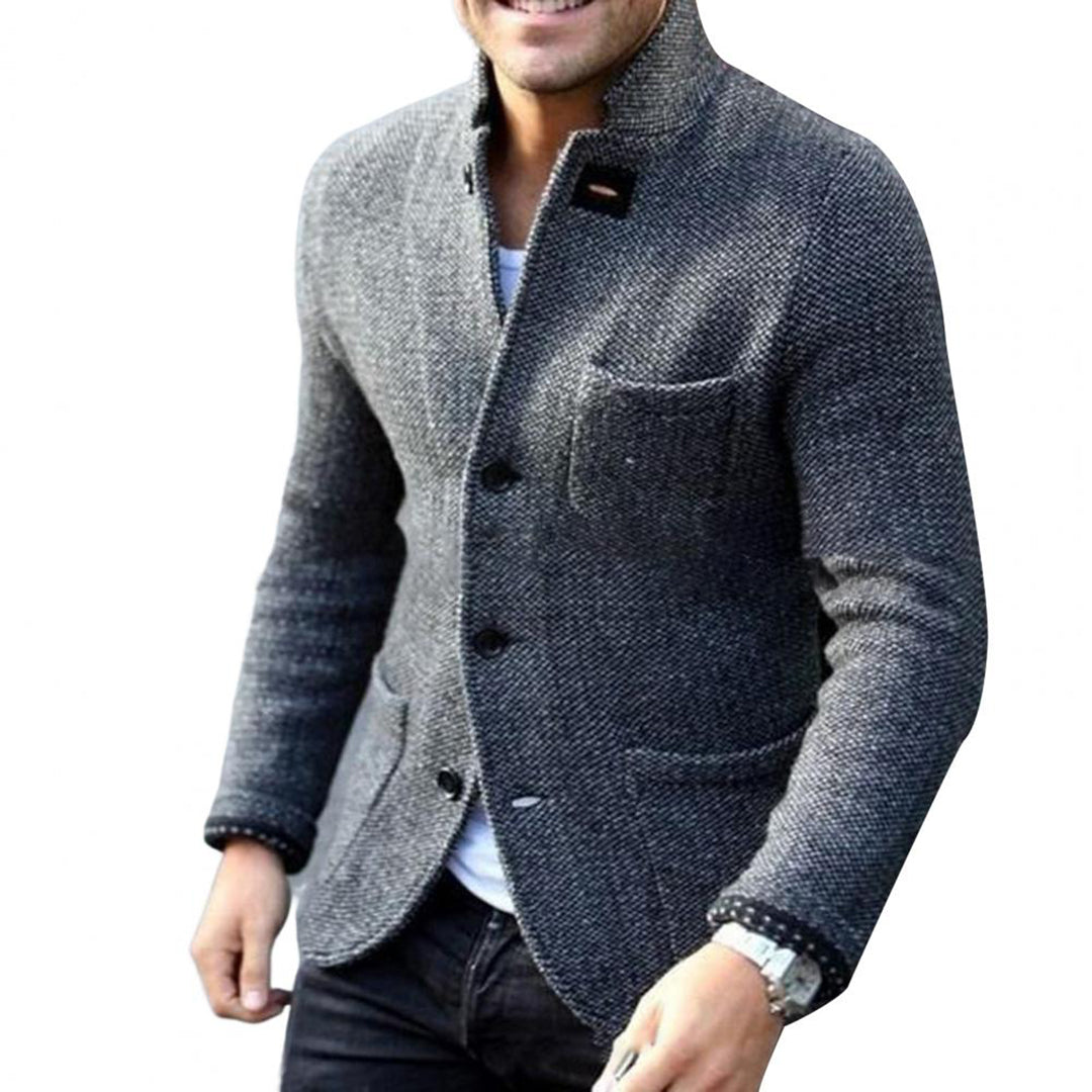 Knitted Men's Cardigan with Buttons - Sven-Grey-S-The Livary