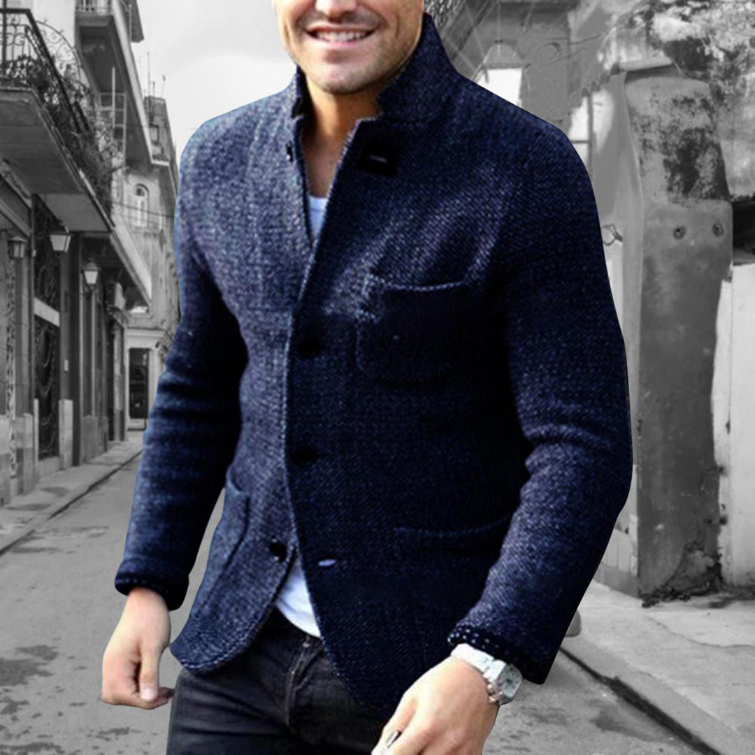 Knitted Men's Cardigan with Buttons - Sven-Black-S-The Livary