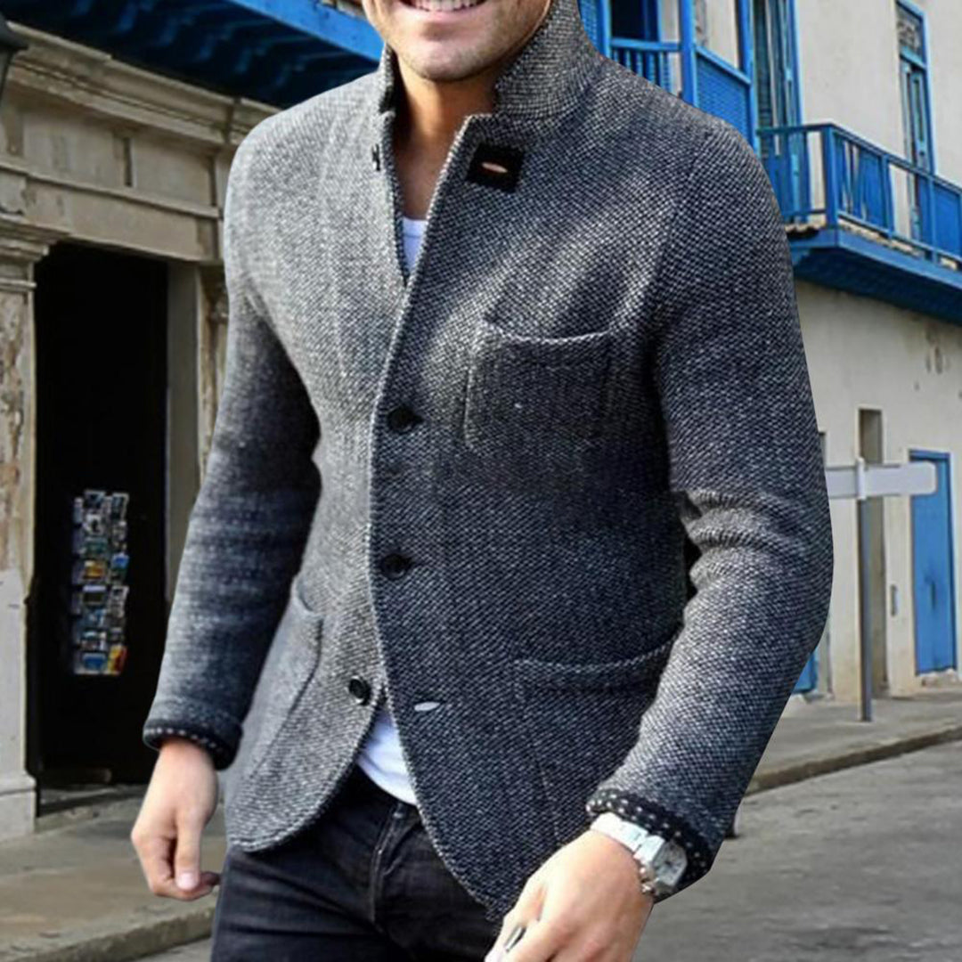 Knitted Men's Cardigan with Buttons - Sven-Black-S-The Livary