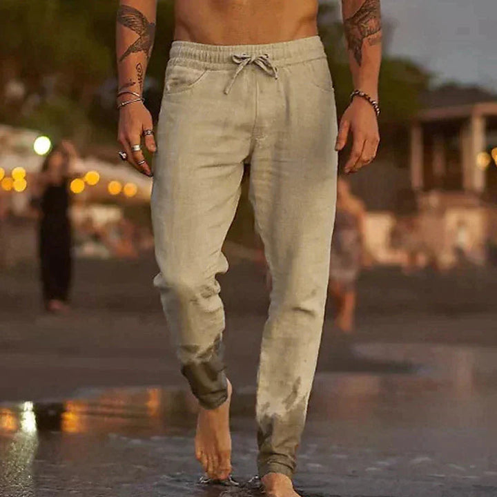 Casual Linen Trousers for Men – Luca-Khaki-S-The Livary