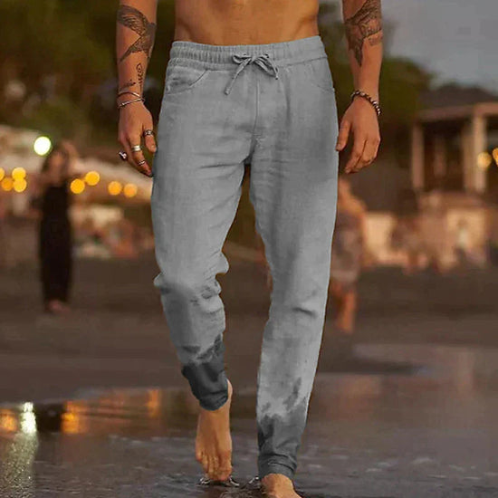 Casual Linen Trousers for Men – Luca-Grey-S-The Livary