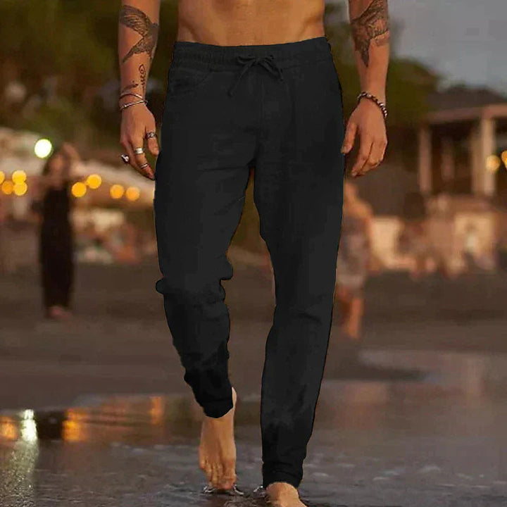 Casual Linen Trousers for Men – Luca-Black-S-The Livary