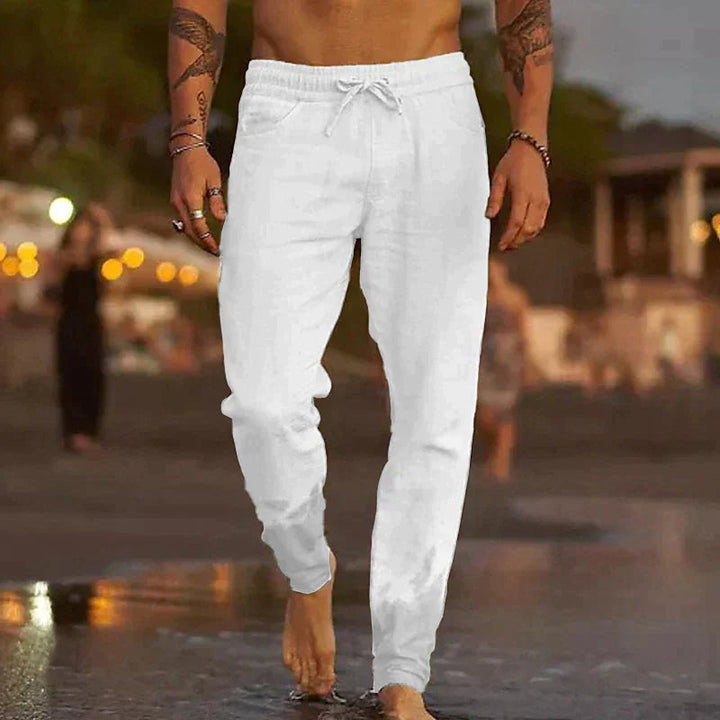 Casual Linen Trousers for Men – Luca-White-S-The Livary