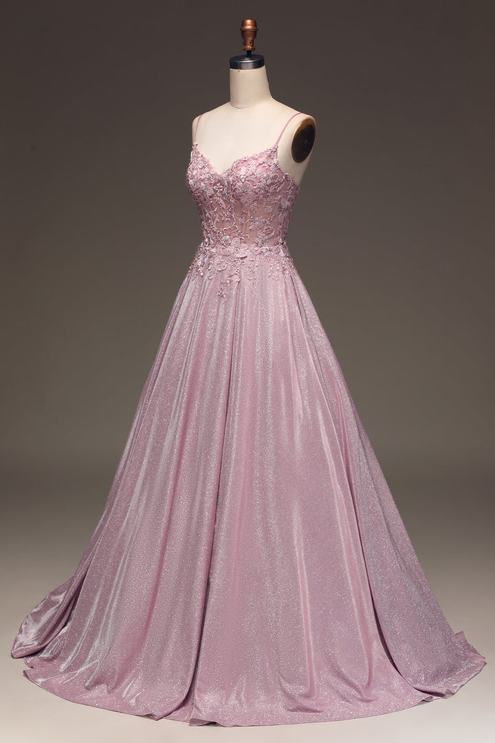 Glistening Blush A-Line Ballgown - Clara-Blush Pink-EU32-The Livary