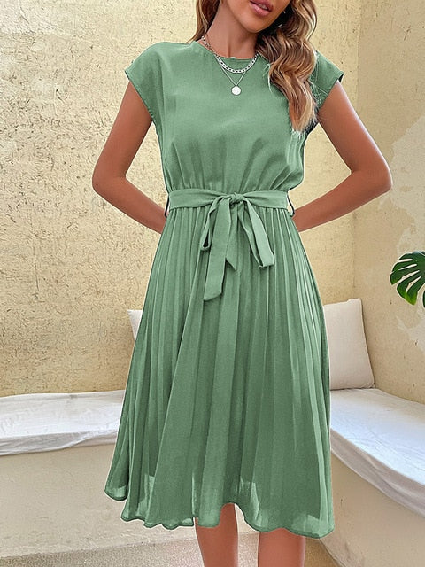 Summer dress with Short Sleeves – Amara-Mint green-S-The Livary