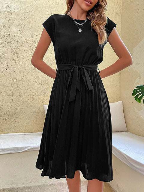Summer dress with Short Sleeves – Amara-Black-S-The Livary