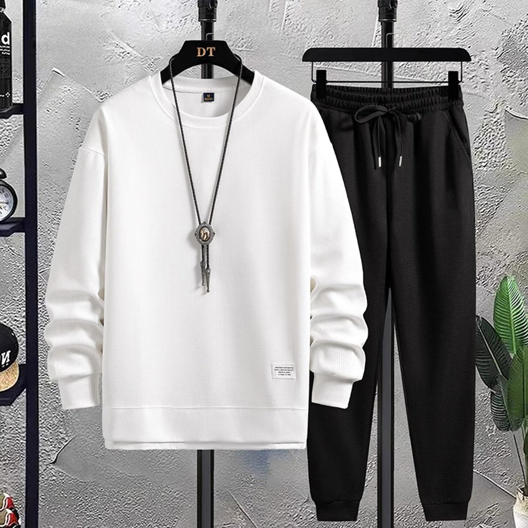 Stylish Men's Tracksuit - Mason-Black and White-M-The Livary