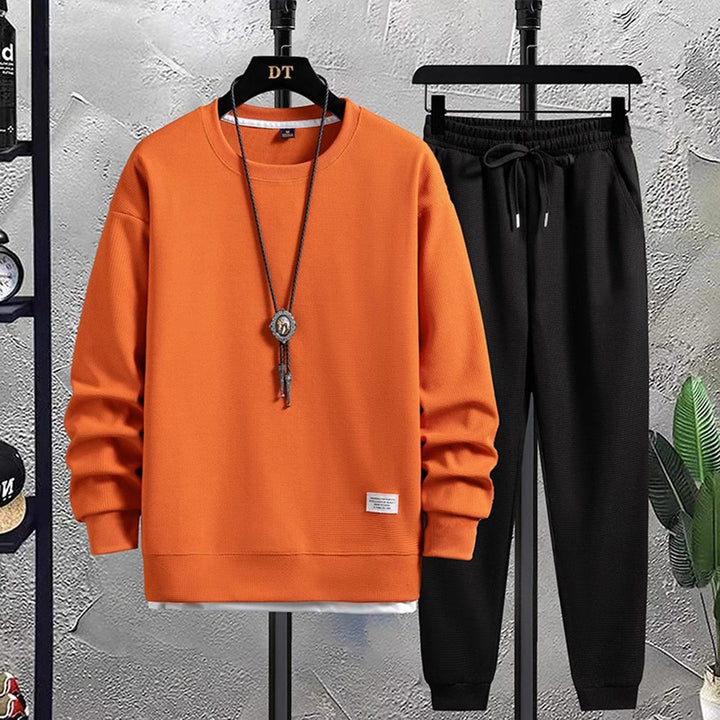 Stylish Men's Tracksuit - Mason-Orange-Black-M-The Livary