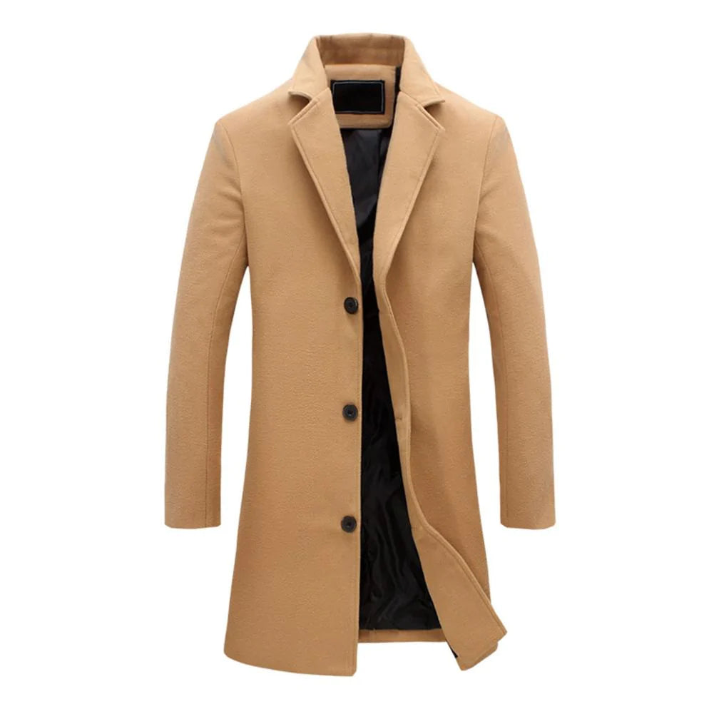 Long Winter Coat for Men - Noah-Beige-M-The Livary