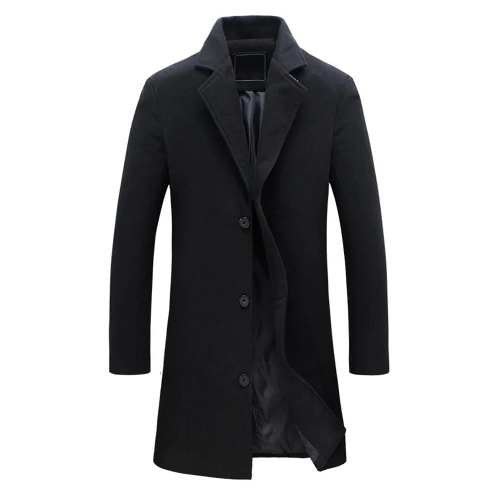 Long Winter Coat for Men - Noah-Black-M-The Livary